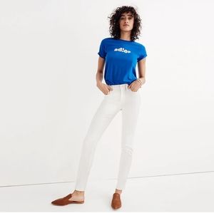 Madewell White Denim High 9' Rise Stretch  Jeans Sz 32 Tall